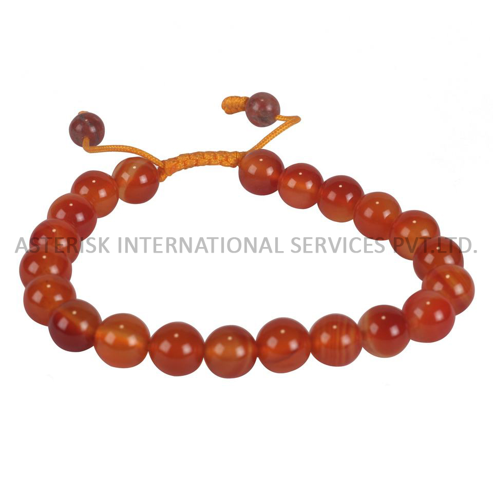 Red Agate Gemstone Beaded Bracelet