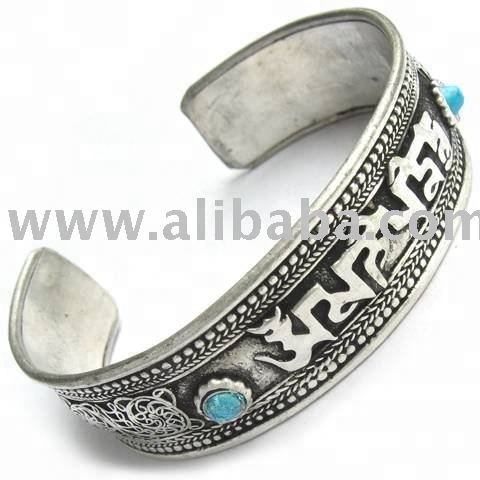 Tibetan White Metal Bangles