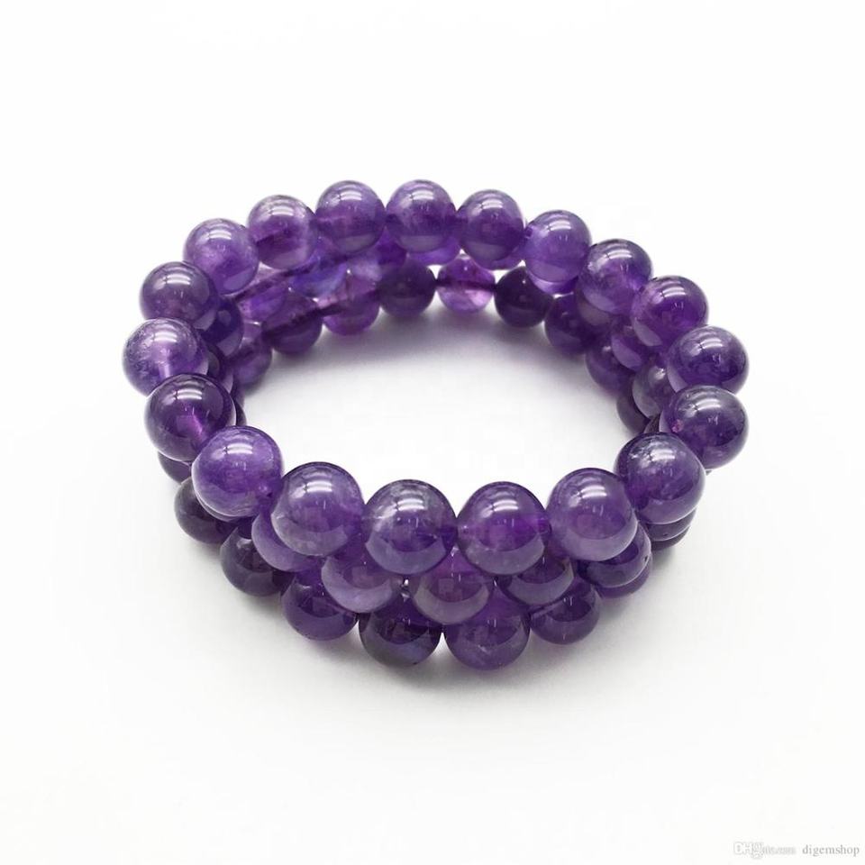 Purple Amethyst Round Ball Necklace