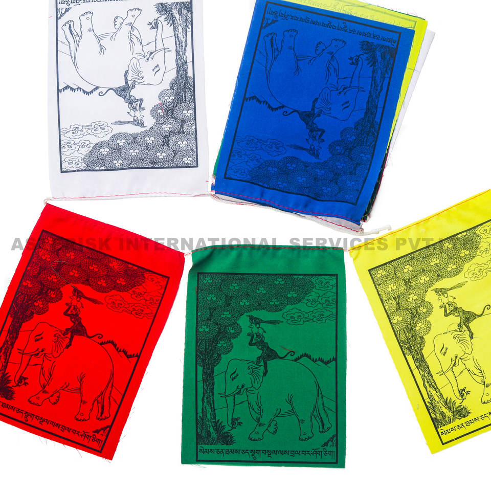 Handcrafted Four Harmonious Friends Prayer Flag – Peace & Harmony Decor