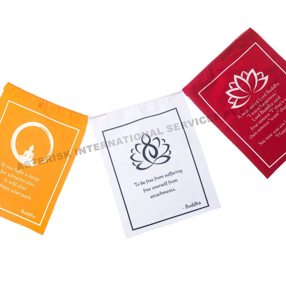 Mini Buddha Quotes Of Compassion Happiness Prayer Flag