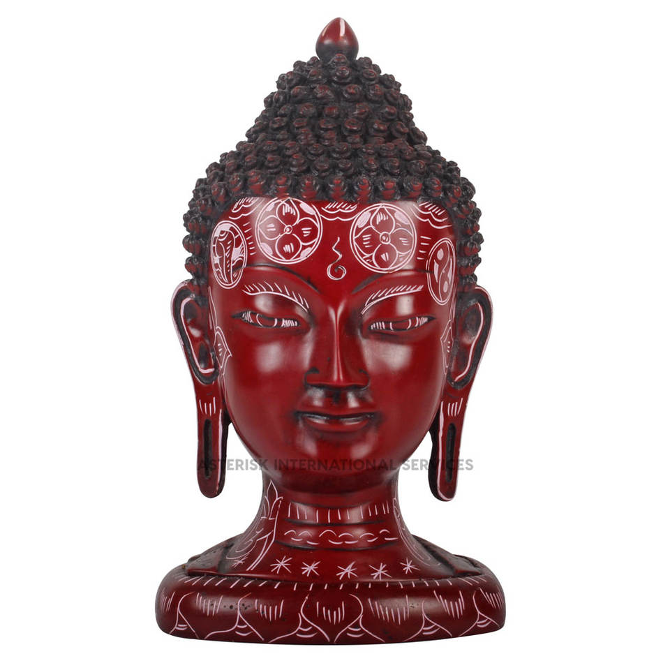 Red Face Buddha Handicraft Statue
